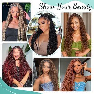 <strong>Copper</strong> Red Boho <strong>Hair</strong> Knotless 12A Deep Wave Bulk Human <strong>Hair</strong> for Braiding Bohemian Wet and Wavy <strong>Hair</strong> <strong>Extensions</strong> No Weft - Product Image 6