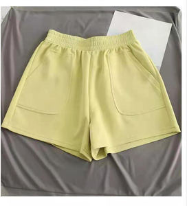 Pantalones cortos de tela polar de rizo de algodón informales de verano para mujer personalizados al por mayor pantalones cortos sueltos de cintura alta pantalones cortos frescos suaves - Product Image 4