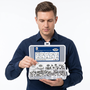 핸드 900개 304 스테인리스 스틸 플랫 펜더 와셔 세트(볼트 포함) M2-M12 사이즈 모음 - Product Image 4