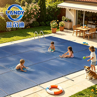 Landy PP-Material Sicherheits-Poolabdeckung UV-Beständig 200kg Tragfähigkeit Netz-Sicherheitsabdeckung für Einbau-Pools