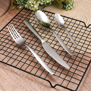 Ensemble de couverts en acier inoxydable personnalisé pour la restauration, couteau, cuillère, fourchette, vaisselle, couverts de restaurant <span class=keywords><strong>QZQ</strong></span> F9366-4 - Product Image 1