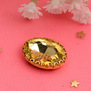 Strass ovales en verre à 12 facettes, qualité A, pour couture manuelle et vêtements DIY - Product Image 3