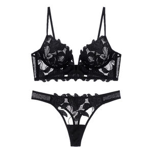 CHUANGERM-Lingerie sexy en maille pour femmes, ensemble de lingerie en maille brodée de fleurs de lys en V profond, nouvelle collection 2025 - Product Image 6