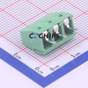 WJ127-5.0-3P Screw Terminal Block Through hole Component (THT),P=5mm Connector 1x3P 5mm Green Through Hole - Product Image 2