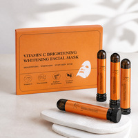 Masque facial hydratant anti-âge en tissu non tissé avec tube à essai de vitamine C pour tous types de peaux