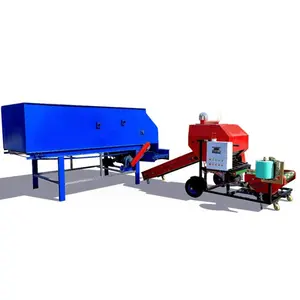 with automatic feeder combined 50kg Silage Packing Machine Silage Baler Wrapper Straw Round Baler