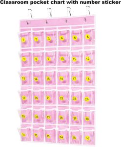 36-Pocket Foldable Heavy Duty Non-Woven Fabric American Style Wall Mounted Classroom Pocket Chart for Student Cellphone Storage - Product Image 6