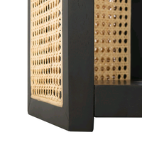 Meubles de salon Combohome Table console rectangulaire de couloir en bois et rotin design moderne