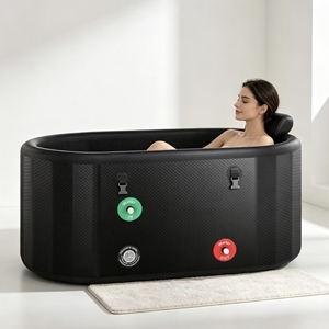 Bain froid gonflable pour le bien-être à domicile avec système de refroidissement complet par filtre, conception portable compatible avec les saunas et spas. - Product Image 1