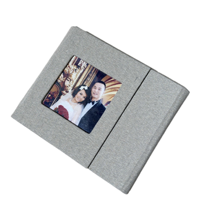 En cuir <span class=keywords><strong>de</strong></span> <span class=keywords><strong>luxe</strong></span> tissu <span class=keywords><strong>de</strong></span> mariage en lin USB lecteur flash <span class=keywords><strong>bijoux</strong></span> boîte avec aimant - Product Image 2