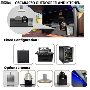 <span class=keywords><strong>Cocina</strong></span> Exterior Personalizada de Acero Inoxidable 304 con Textura Metálica Resistente a la Intemperie, con Puerta Enrollable, para Barbacoa, Picnic y <span class=keywords><strong>Camping</strong></span> - Product Image 5