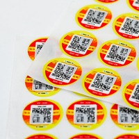 Numéro de série étiquette de sécurité Qr Code autocollant personnalisé vinyle/pet/pp/pe/papier boisson autocollant adhésif 1 "cercle accepter CN;ZHE