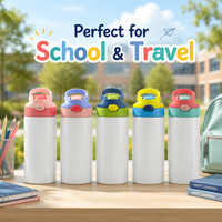 Bouteille d'eau isotherme pour enfants 12/20 oz avec poignée, en acier inoxydable 304, gourde portable pour l'école avec logo personnalisé