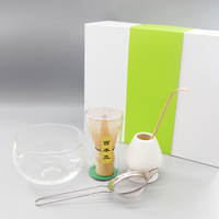 Ensemble Matcha Classique en Céramique BAMBUS avec Fouet Chasen en Bambou, Bol à Matcha, Aimant et Coffret Cadeau Écologique - Ustensile de Préparation du Thé de Qualité Alimentaire