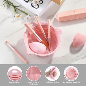 Tapis de nettoyage pliable en silicone pour pinceaux de maquillage, outil biodégradable pour le nettoyage des pinceaux cosmétiques, des houppettes et des éponges - Product Image 3