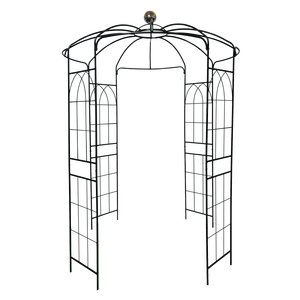 Arche de jardin en métal Db, 81,3'' de diamètre x 114,2'' de hauteur, forme cage à oiseaux, pergola en fer pour jardin, style classique, revêtement poudré noir - Product Image 6