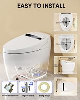 WC intelligent moderne avec siège chauffant et cuvette monobloc pour salle de bain résidentielle haut de gamme