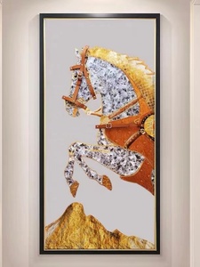 Arte Murale 3D Fatta a Mano, Decorazione Fisica, Dipinto di Cavallo in Pelle per Soggiorno, Decorazione da Parete Moderna, Accessori per la Casa - Product Image 4