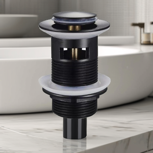 Hiện đại Matte Đen gốm <span class=keywords><strong>Clic</strong></span> clac Brass pop-up cống lưu vực chất thải với tràn Watermark phòng tắm drainer - Product Image 3