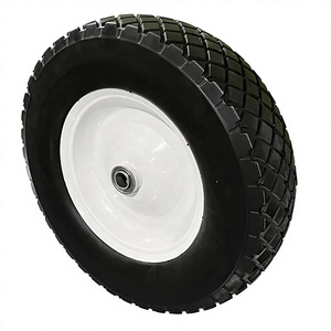 Ruedas de Espuma de PU de Alta Calidad de 16 Pulgadas 4.00-8, Neumáticos Sólidos de PU a Prueba de Pinchazos y Ruedas de Repuesto para Carretilla - Product Image 1