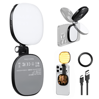 Luce Magnetica per Selfie con Braccio Scorrevole, Dimmerabile e Temperatura Colore Regolabile per Fotografia, Design Senza Blocco della Fotocamera