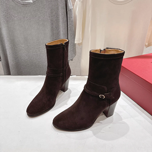 Botines con Tacón Cuadrado y Detalle de Hebilla, con Cierre de Cremallera, para Mujer, Estilo Casual y Elegante, Valentinoing - Product Image 1