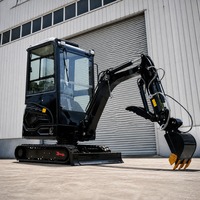 Mini-excavatrice de 1,8 tonne avec cabine, moteur Kubota, nouvelle conception, prix d'usine, livraison gratuite, excavatrice compacte pour utilisation agricole