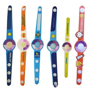 Wholesale Custom Outdoor UV Tester PVC Wrsitbands <strong>Ultraviolet</strong> Rays Sensor Indicator Detector Color Changing Silicone <strong>Bracelets</strong> - Product Image 3