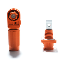 Ensemble de connecteurs et prises HVDC anti-misinsertion - 600V 200A IP67 avec verrouillage et déverrouillage latéral pour l'assemblage de batteries de véhicules électriques