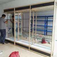 Vitrine d'exposition en verre trempé avec éclairage LED, porte verrouillable, pour magasin de détail