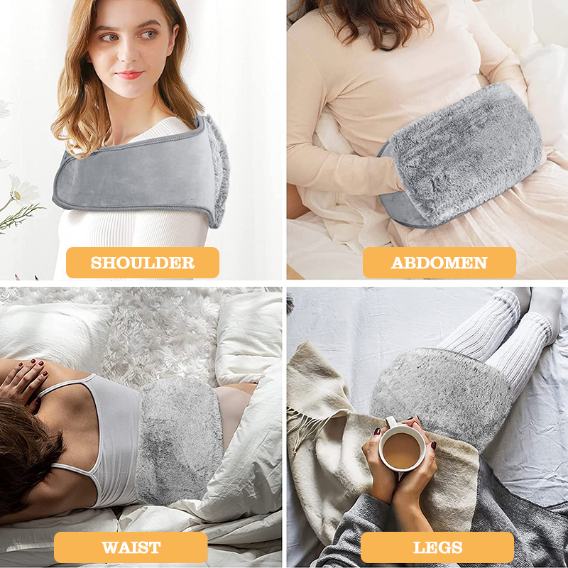 water filling rubber hot water bag hand warmer and plush hot water bottle belt cover