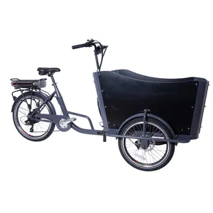 48V 250W 500W 전면 전자화물 자전거 로드 네덜란드화물 ebike 자전거 3 륜 가족 사용 전기화물 자전거 배달