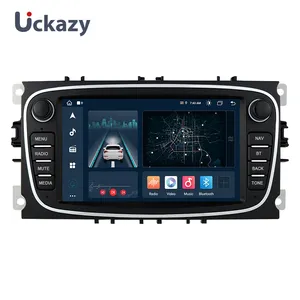 Radio mobil 8 + 128 GB 2 din Android 12, untuk Ford Focus 2 3 4 mk2 Kuga Mondeo Fiesta penerjemah S-C MAX Multimedia karplay Stereo