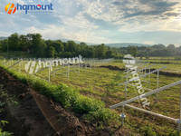 Système de montage de panneaux solaires efficace HQMOUNT, structure au sol en acier aluminium en forme de U, profil en U, simple pile, champ ouvert