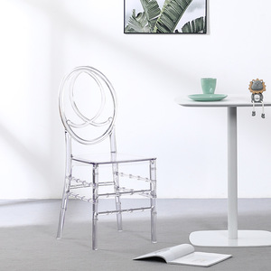 Silla de Bambú de Cristal, Silla de Comedor Transparente de Acrílico para Bodas y Banquetes, Silla para Espacios Comerciales - Product Image 4