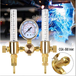 Régulateur de gaz double sortie CGA580 Argon avec débitmètre pour soudeurs TIG MIG - Product Image 2
