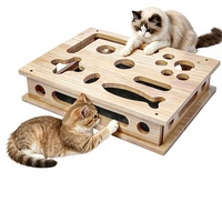 Lime à ongles intégrée en papier de verre, boîte d'enrichissement pour chat, jouet de grattage et de stimulation mentale pour chats d'intérieur