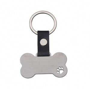 Llavero de Acero Inoxidable Personalizado de Fábrica, Grabado Láser, Forma de Hueso Hueco con Diseño de Rascado de Gato, con Logotipo de Empresa de Mascotas - Product Image 5