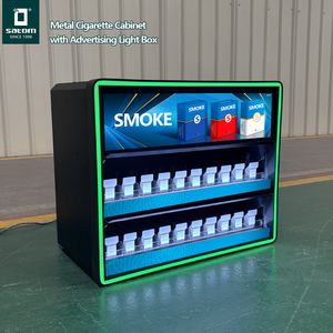 Exhibidor de Cigarrillos Metálico con <span class=keywords><strong>Caja</strong></span> de <span class=keywords><strong>Luz</strong></span> LED para Mostrador de Supermercado, para Colgar en la Pared - Product Image 2
