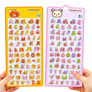 Autocollants 3D Alphabet Rilakkuma <span class=keywords><strong>en</strong></span> Gros, <span class=keywords><strong>Lettres</strong></span> Gonflées Personnalisées <span class=keywords><strong>en</strong></span> Résine Époxy, Impression Anti-UV pour Enfants - Product Image 1