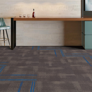 Azulejos de alfombra de nailon PP acolchados lavables para pisos de oficina con patrón geométrico - Product Image 5