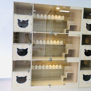 วิลล่าไม้กันน้ำซ้อนกันสองชั้นสำหรับโรงแรมสัตว์เลี้ยงตู้ไม้สำหรับแมวสุนัขขนาดเล็กบ้านแมวโรงแรม - Product Image 6