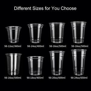 Wholesale Custom Logo 98mm 12oz 16oz Recycling PET <b>Cold</b> <b>Cup</b> Drink Beverage Ice Coffee Lid Plastic <b>Cups</b> for Promotion Gifts - Product Image 3