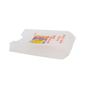 Embalagem de papel para cachorro quente, sanduíche à prova de óleo impresso de grau alimentício, marrom ou branco, lanche, saco de papel rápido para alimentos