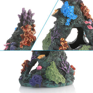 Accessoires pour aquariums Faux récif de corail Résine Rock <span class=keywords><strong>Cave</strong></span> Ornements Betta Fish House Fish Tank Paysage Décoration - Product Image 4