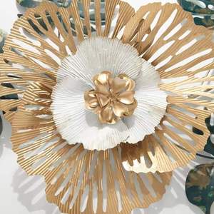 137x67cm luce stile nordico di lusso metallo appeso decorazione grande soggiorno a forma di fiore appesa parete arte decorazione per la casa - Product Image 3