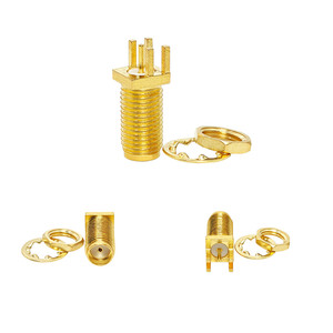 Cho <span class=keywords><strong>SMA</strong></span> nữ 50 Ohm Đồng Terminator vách ngăn Jack thẳng cạnh gắn kết RF kết nối cho PCB - Product Image 1