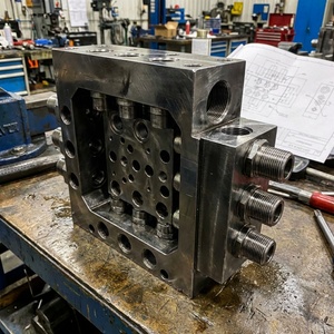 Bloc de soupapes hydrauliques usiné CNC de précision, collecteur de contrôle de fluides métallique, moule personnalisé OEM - Product Image 1