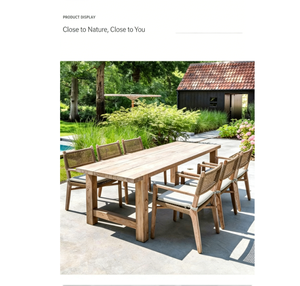 Ensemble table et chaises <span class=keywords><strong>en</strong></span> teck massif <span class=keywords><strong>de</strong></span> style nordique, résistant à l'eau, pour hôtel, cour, villa, terrasse, <span class=keywords><strong>jardin</strong></span> - Product Image 2