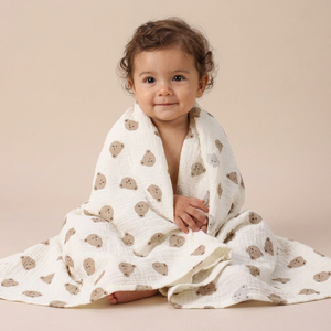 Organic Baby Cotton Gauze <b>Blanket</b> Soft Lightweight Breathable Infant Bedding Cozy Newborn Wrap Animal Cartoon Spring Premium - Product Image 1